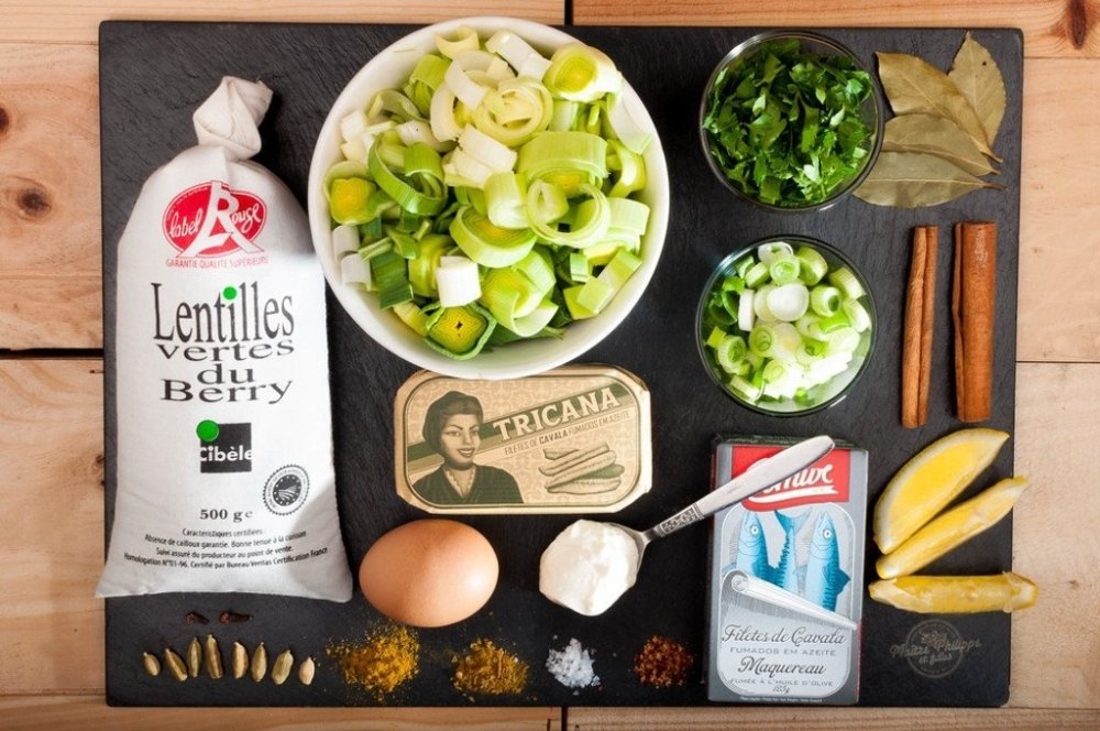 Linsen- und Lauch-Kedgeree mit geräucherter Makrele - Maître Philippe & Filles