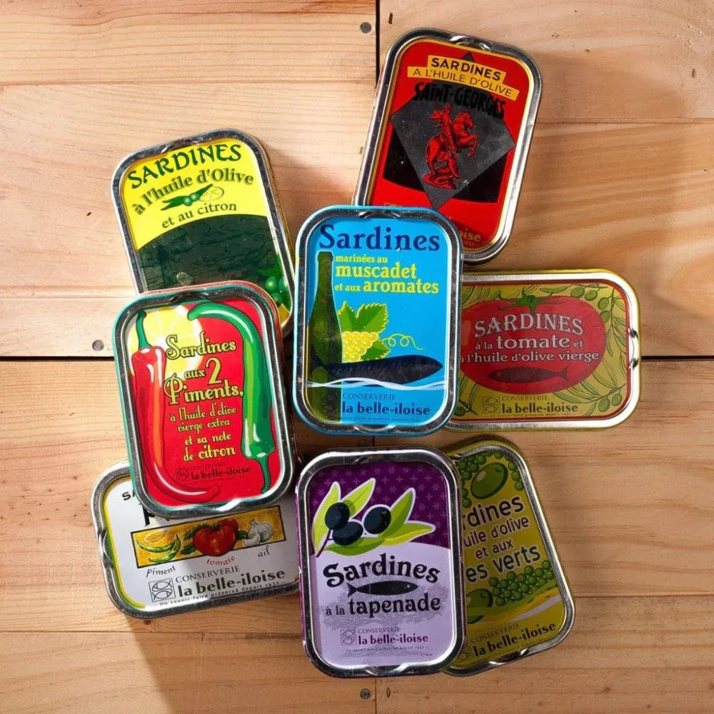 KOLLEKTION-8-DOSEN-SARDINEN-LA-BELLE-ILOISE-MAITRE-PHILIPPE-FILLES-BELLE-ILOISE