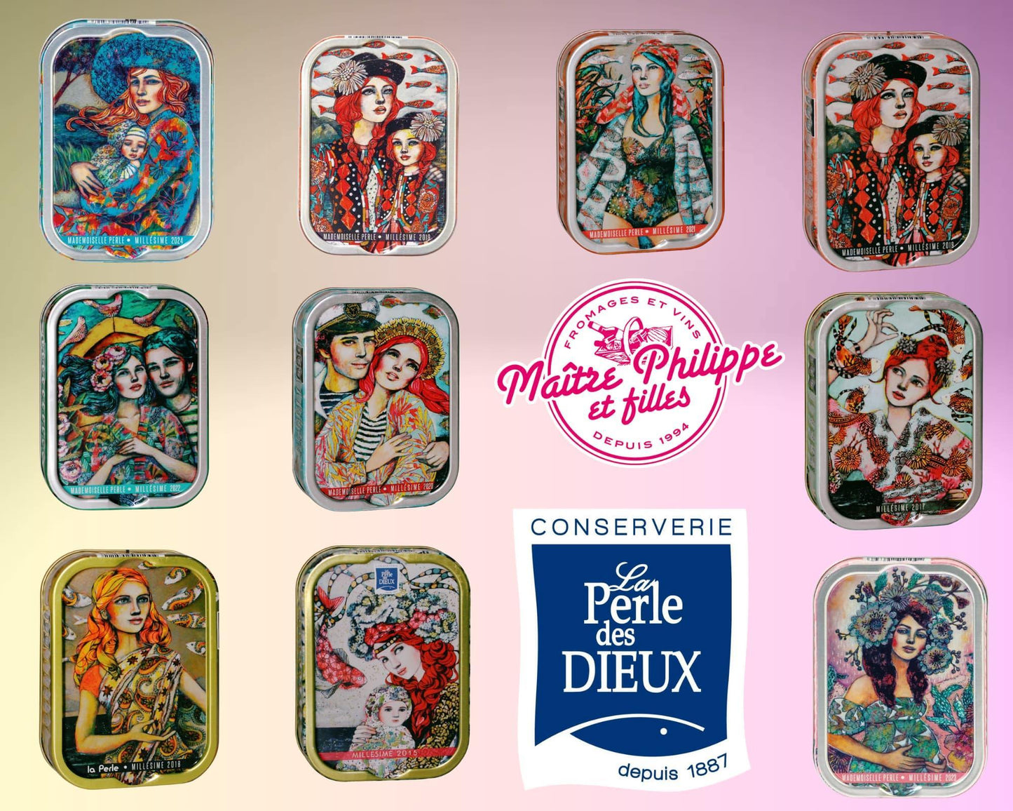 Kollektion "Mademoiselle Perle" 10 Jahrgangssardinen La Perle des Dieux (2015 - 2024) - Perle des Dieux - Maître Philippe & Filles