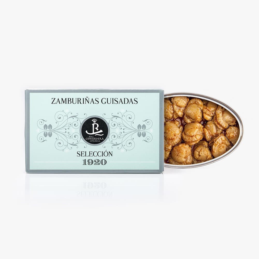 Zamburiñas Guisadas (Kamm-Muscheln in traditioneller Sauce) – Selección 1920 Real Conservera Española