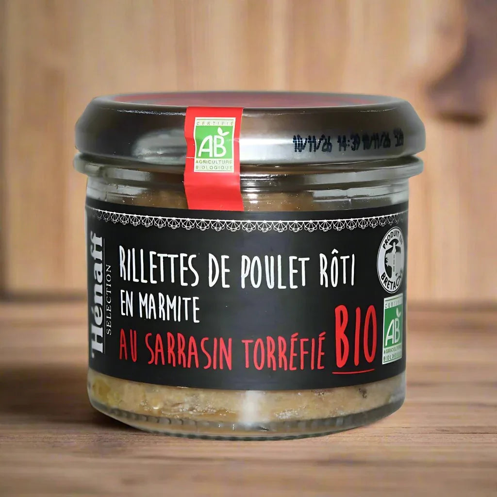 Rillettes von im Topf gebratenem Huhn mit geröstetem Buchweizen - 90g Henaff