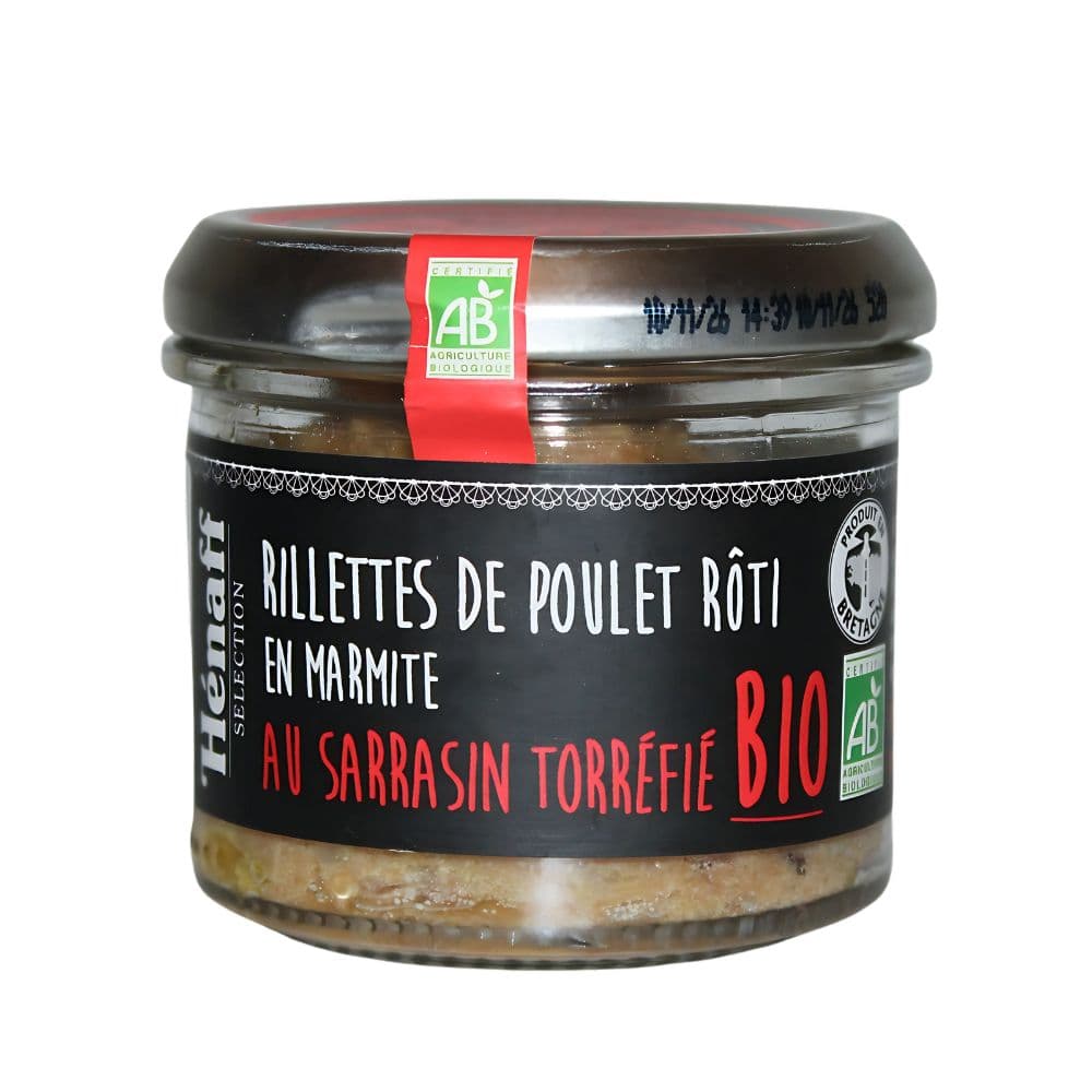 Rillettes von im Topf gebratenem Huhn mit geröstetem Buchweizen - 90g Henaff