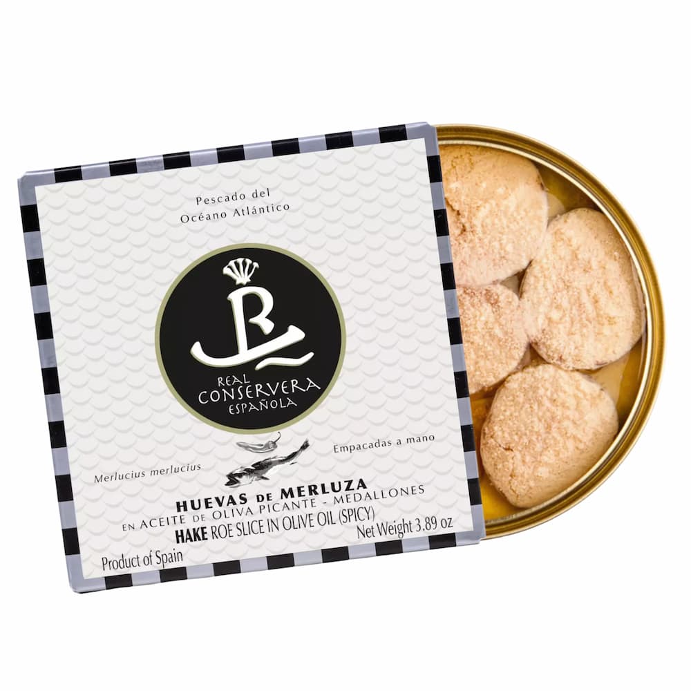 Medallones de Huevas de Merluza Picantes (Pikante Seehecht-Rogen-Medaillons) - Real Conservera Española - Maître Philippe & Filles
