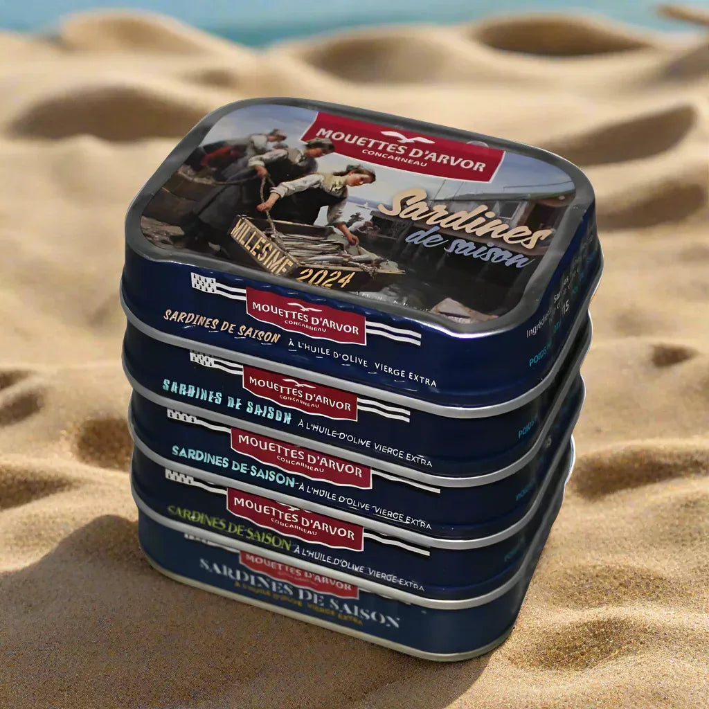 Kollektion 5 Dosen Jahrgangssardinen "Saison 2020 bis 2024" - Mouettes Arvor - Maître Philippe & Filles