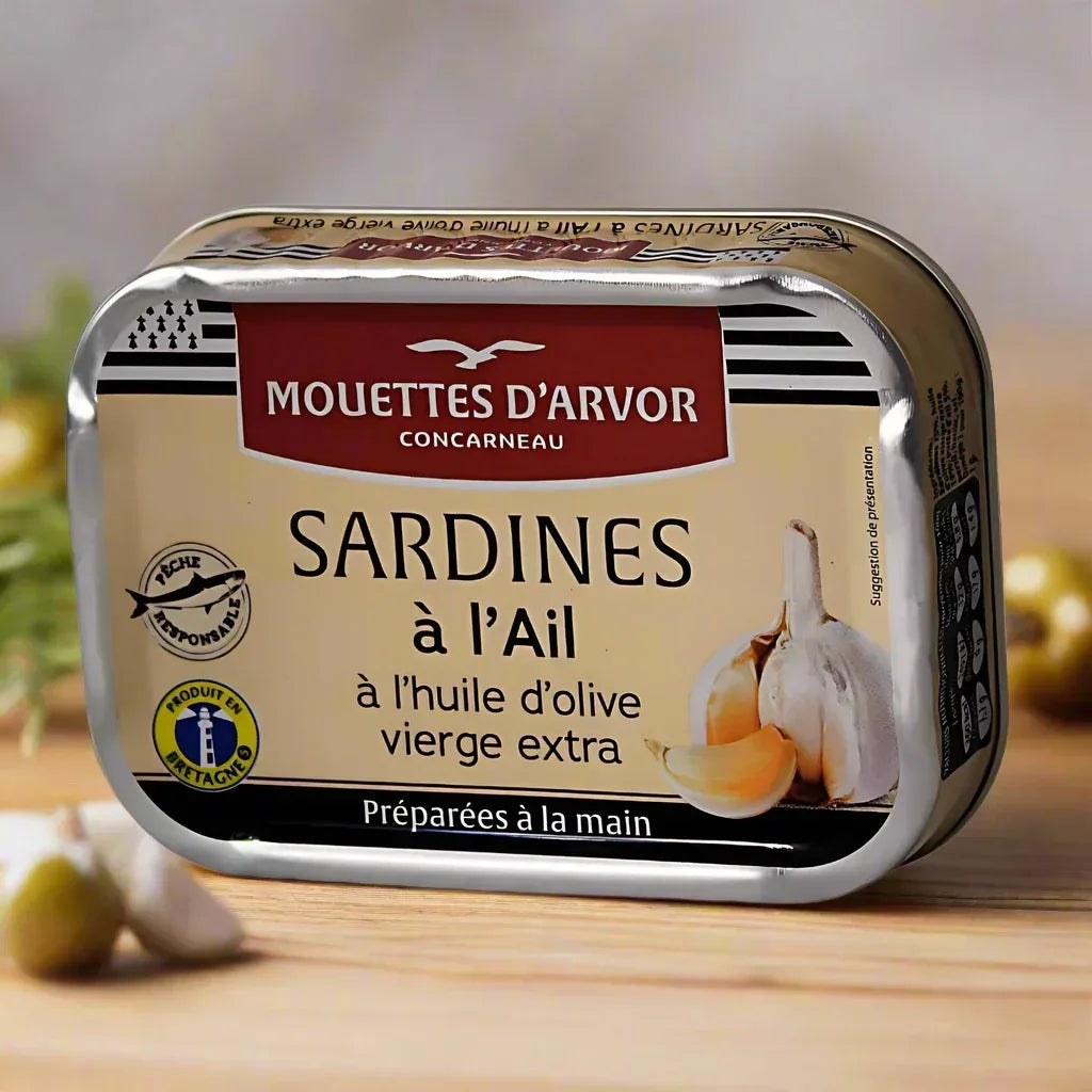 Sardinen mit Knoblauch und Olivenöl Extra Vergine - Mouettes Arvor - Maître Philippe & Filles
