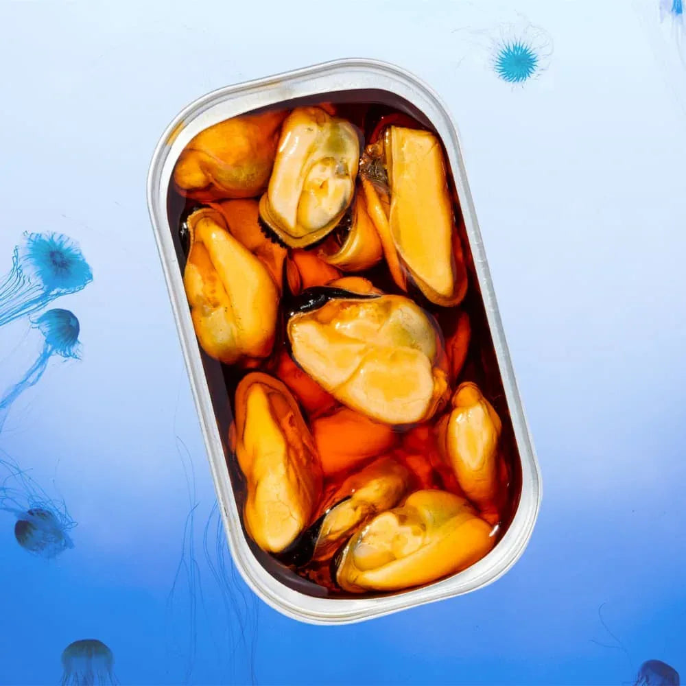 Feine Miesmuscheln aus Galizien - zart eingelegt (Kleinformat, 13-18 Stück) - Conservas Lulina - Maître Philippe & Filles