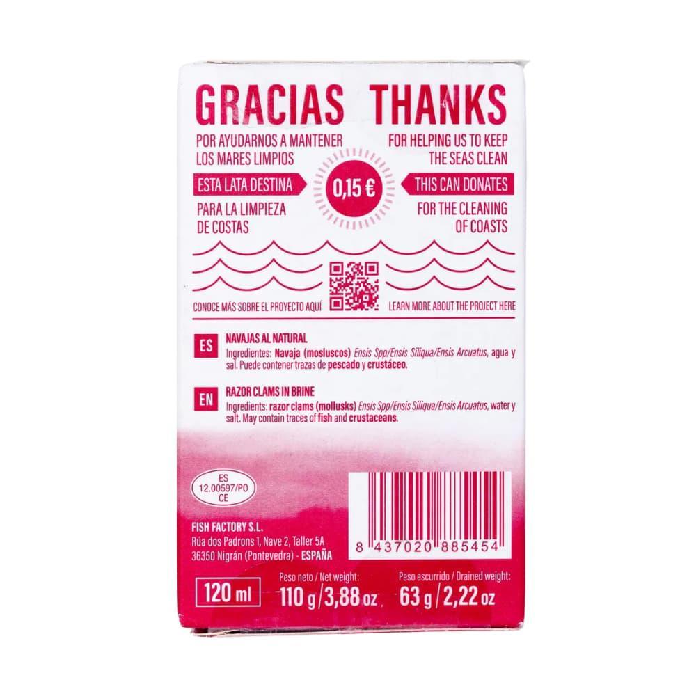 Naturbelassene Messermuscheln aus Galizien (Navajas) – 6/8 Stück - Conservas Lulina - Maître Philippe & Filles