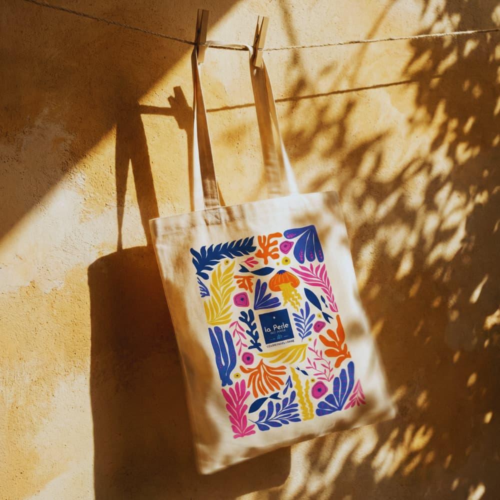 Tragetasche 100% Baumwolle - Univers marin - Perle des Dieux - Maître Philippe & Filles