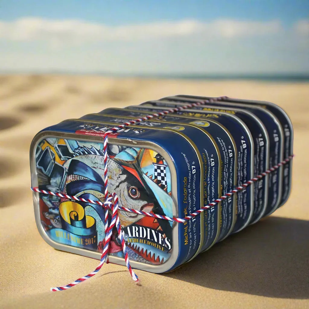 Kollektion 8 Dosen Jahrgangssardinen "Ville Bleue 2017 bis 2024" Mouettes Arvor