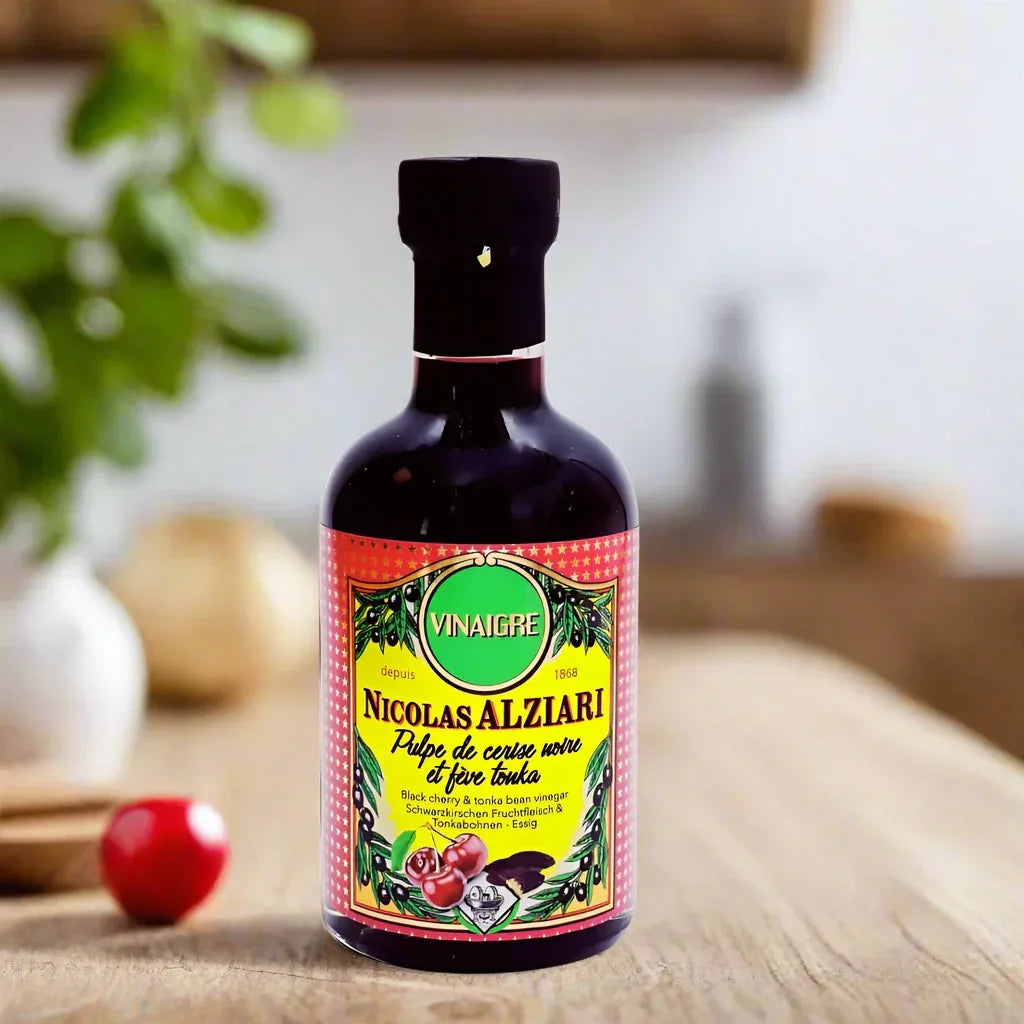 Essig mit schwarzem Kirschfruchtfleisch und Tonkabohne 200 ml - Alziari - Maître Philippe & Filles