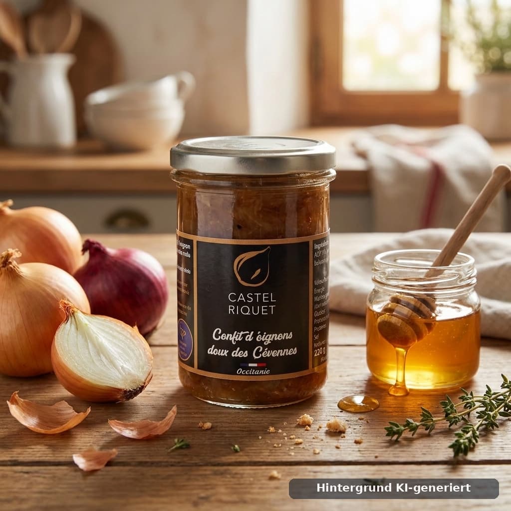 Confit d'oignons doux des Cévennes AOP 220g Castel Riquet Domaine Castel-Riquet