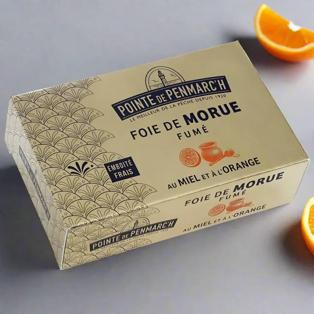 Geräucherte Dorschleber mit Orange und Honig - La Pointe de Penmarch - Maître Philippe & Filles