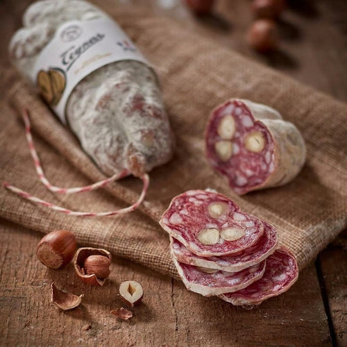Saucisson d'Ardèche med hele hasselnødder 200-250g