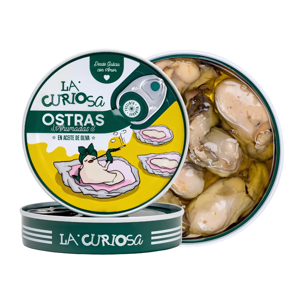 Geräucherte Austern in Olivenöl – Ostras Ahumadas, 4 Stück 120g La Curiosa La Curiosa