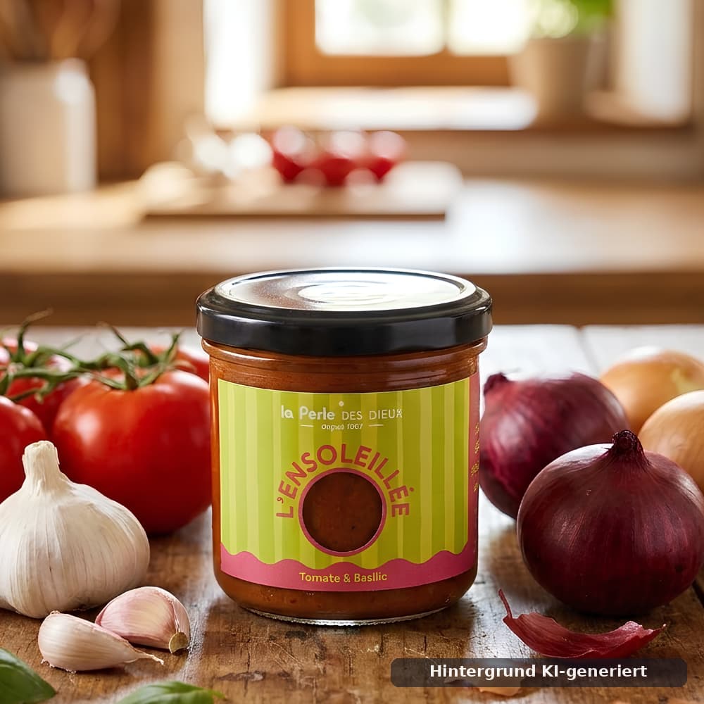 Tomatensauce L'Ensoleillée mit Basilikum 130g La Perle des Dieux Perle des Dieux