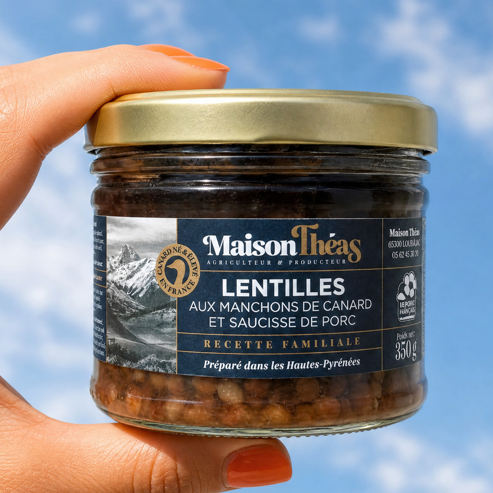 Linsen mit Enten-Manchons und Schweinswurst 350g Maison Théas