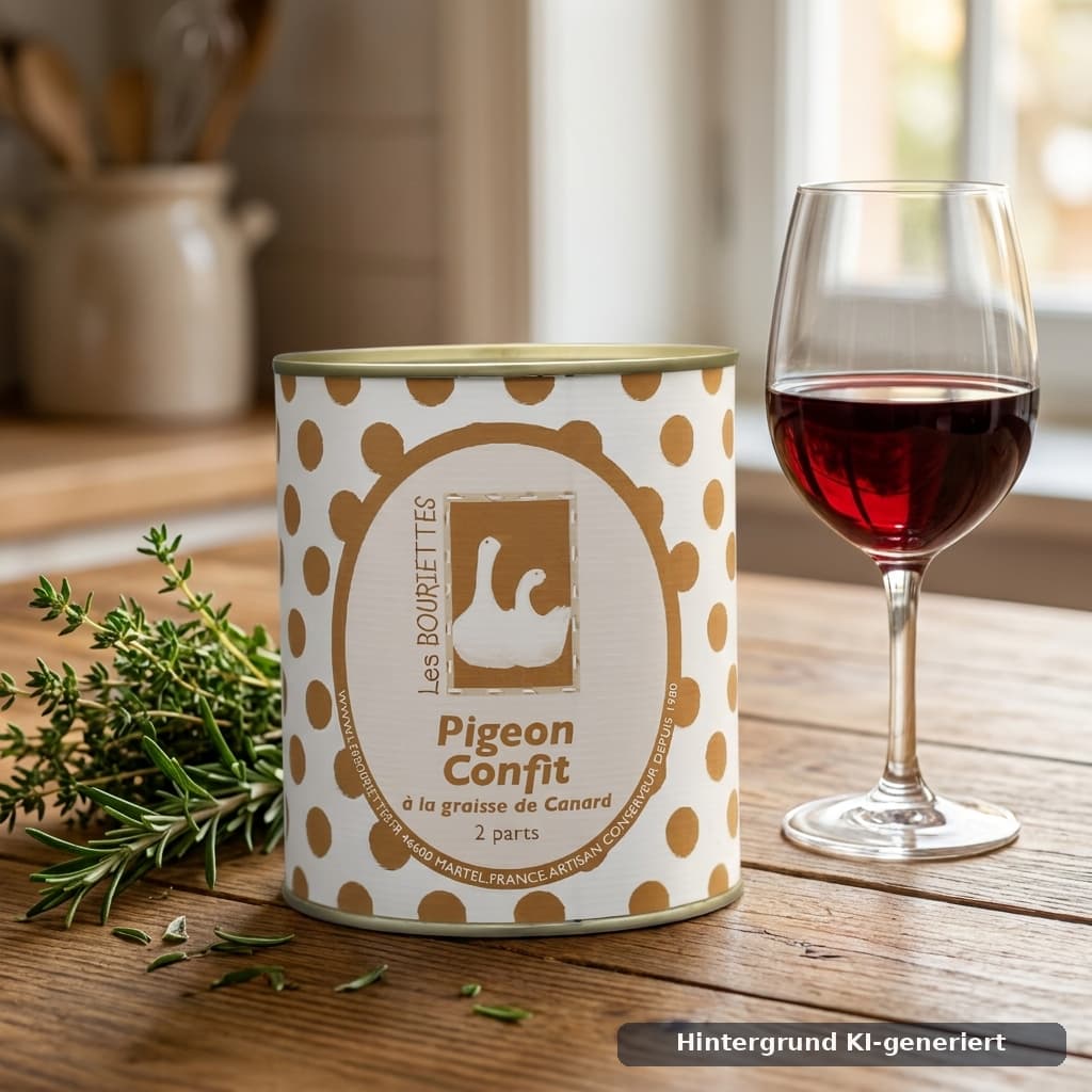 Confit de Pigeon (Taubenconfit 2 Teile) 630g Les Bouriettes Conserverie Les Bouriettes