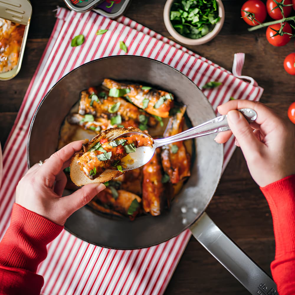 Sardinen mit Tomaten und Pistou zum Braten Belle Iloise