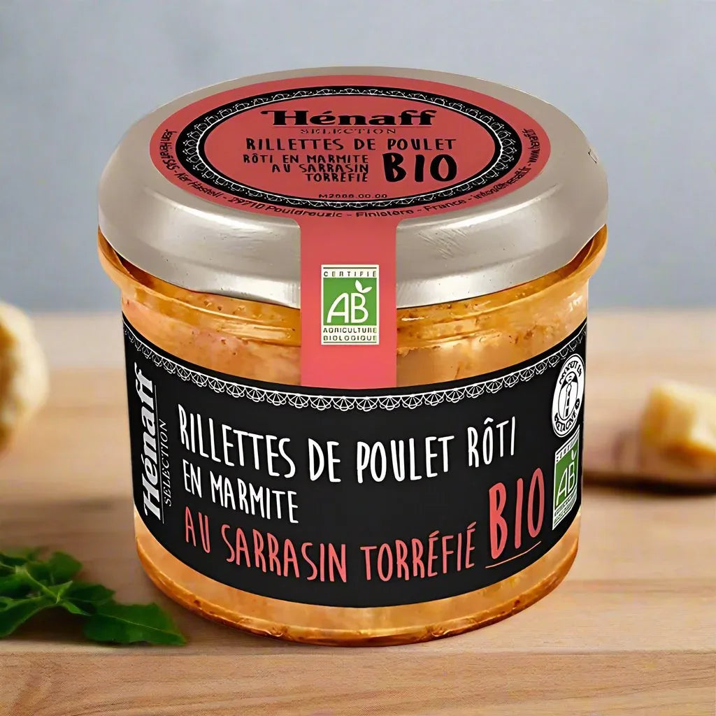 Rillettes von im Topf gebratenem Huhn mit geröstetem Buchweizen - 90g Henaff