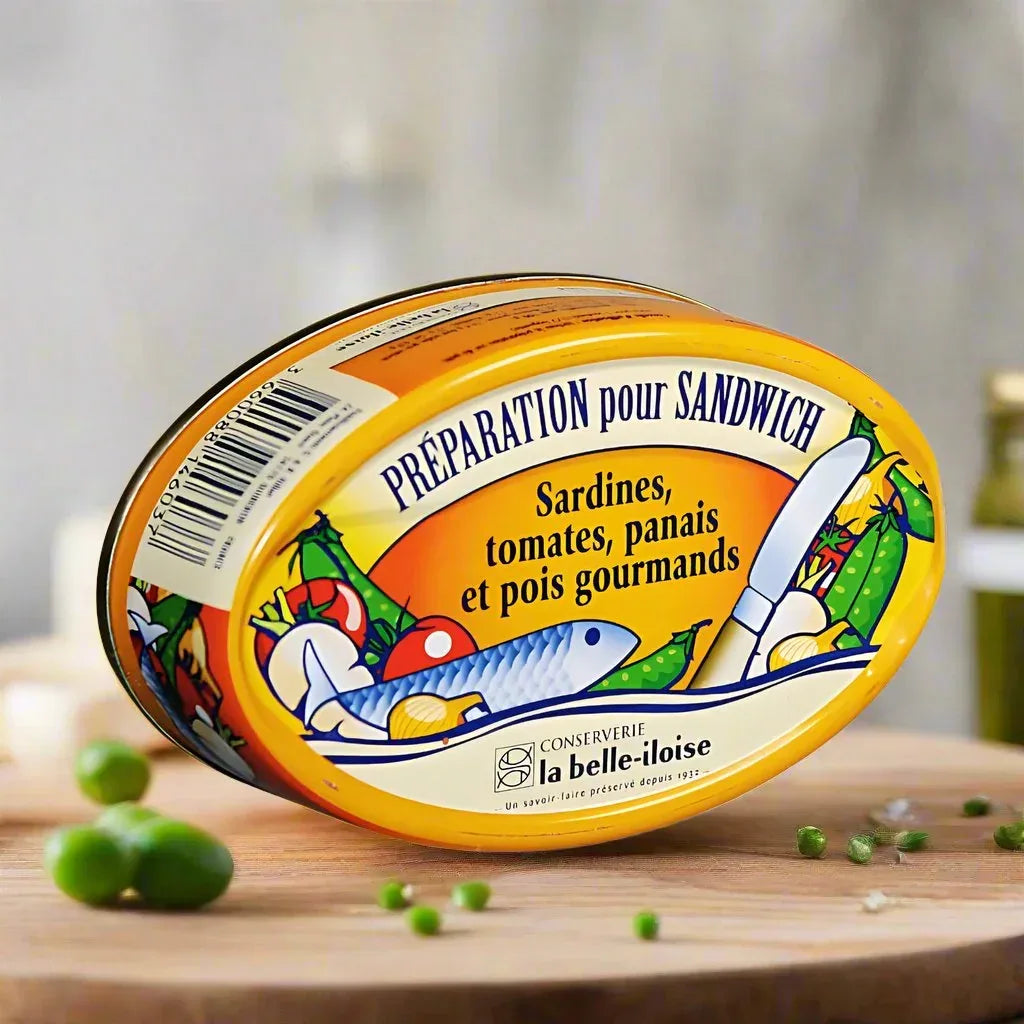 Sandwichcreme mit Sardine, Tomate, Pastinake, Zuckerschoten - Belle Iloise - Maître Philippe & Filles