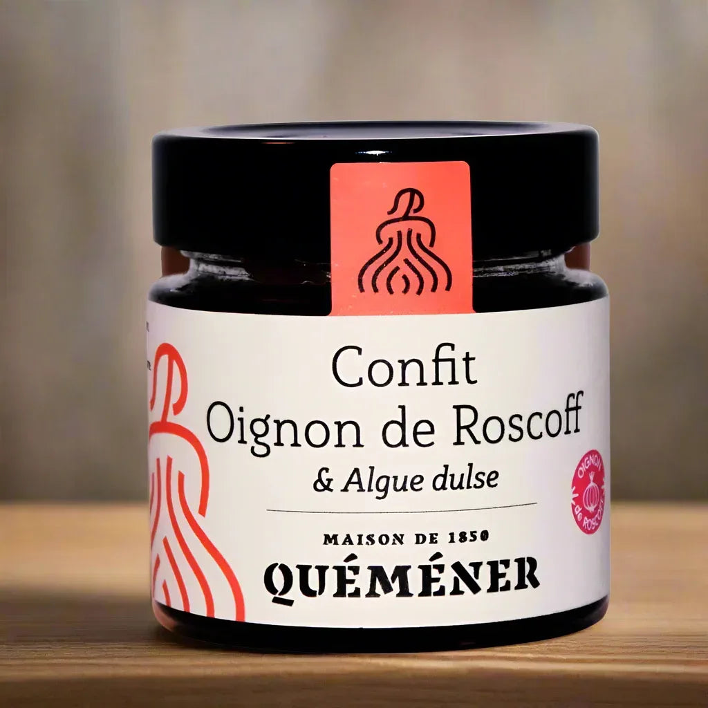 Confit von Rosa Zwiebel aus Roscoff mit "Algue Dulse" - Ferme de Kergus - Maître Philippe & Filles