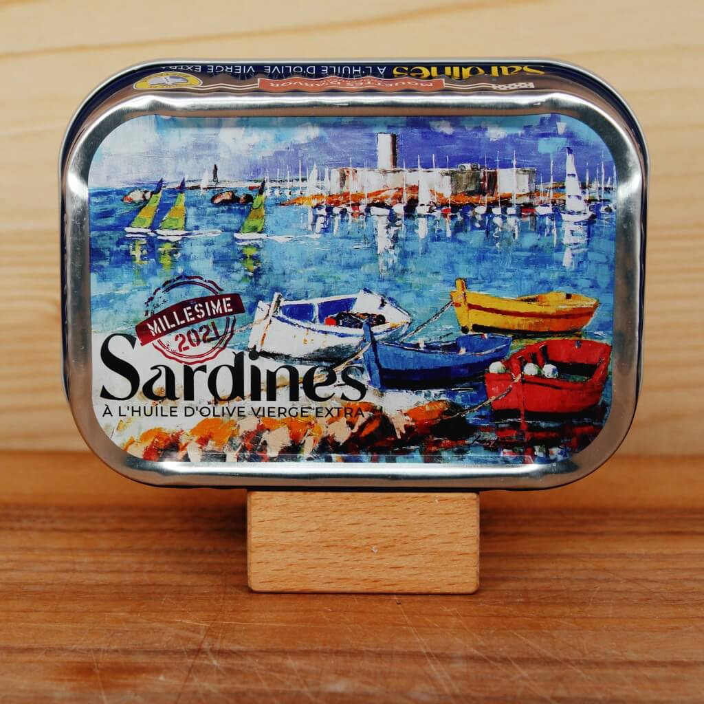 Kollektion 8 Dosen Jahrgangssardinen "Ville Bleue 2017 bis 2024" Mouettes Arvor