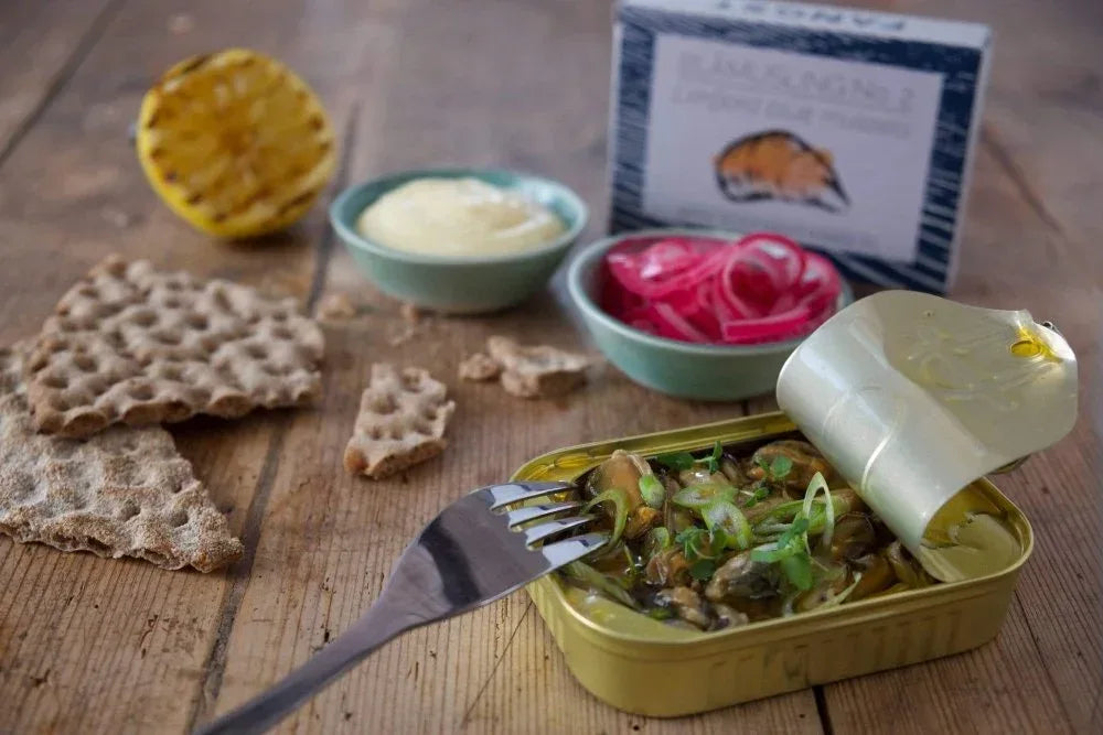 Limfjord-Blaumuscheln Nr. 2 - leicht geräuchert, in kaltgepresstem Rapsöl - Fangst Nordic - Maître Philippe & Filles