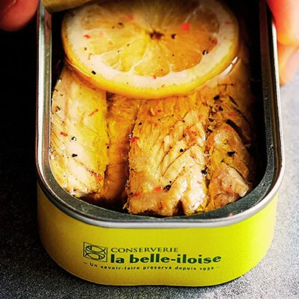 Makrelenfilets in Olivenöl mit Zitrone und Pfeffer - Belle Iloise - Maître Philippe & Filles