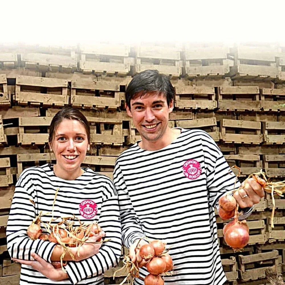 Rosa Zwiebel aus Roscoff Ernte 2026 Ferme de Kergus