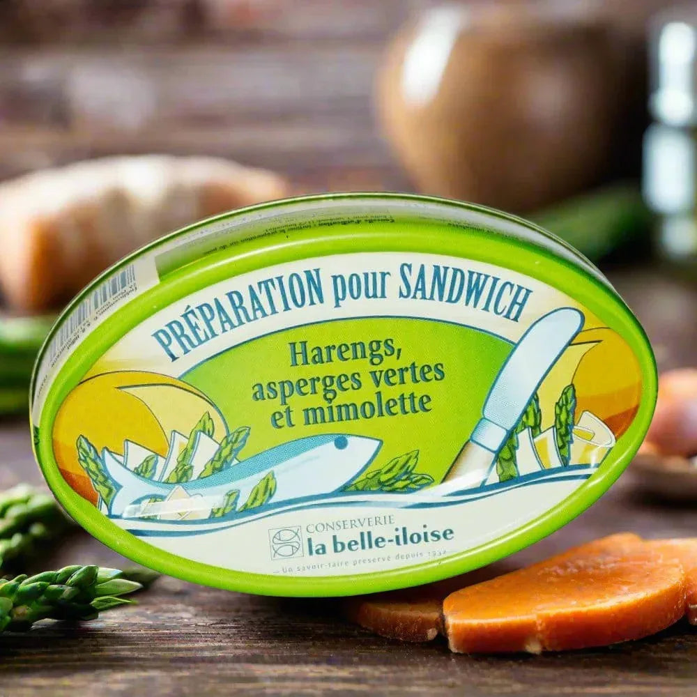 Sandwichcreme mit Hering, grünem Spargel, Mimolette - Belle Iloise - Maître Philippe & Filles