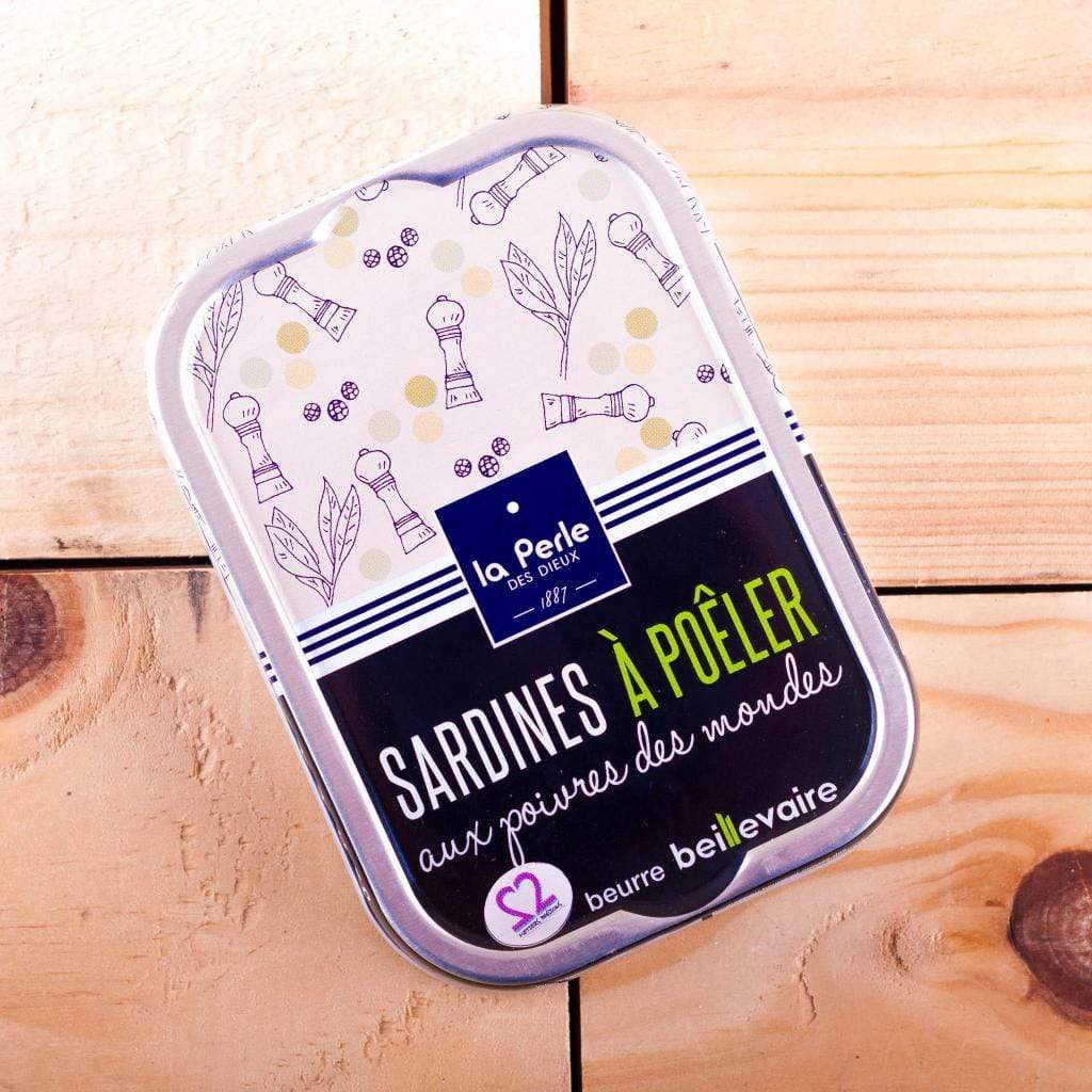Sardinen zum Braten in Beillevaire Fassbutter mit Pfeffer Perle des Dieux
