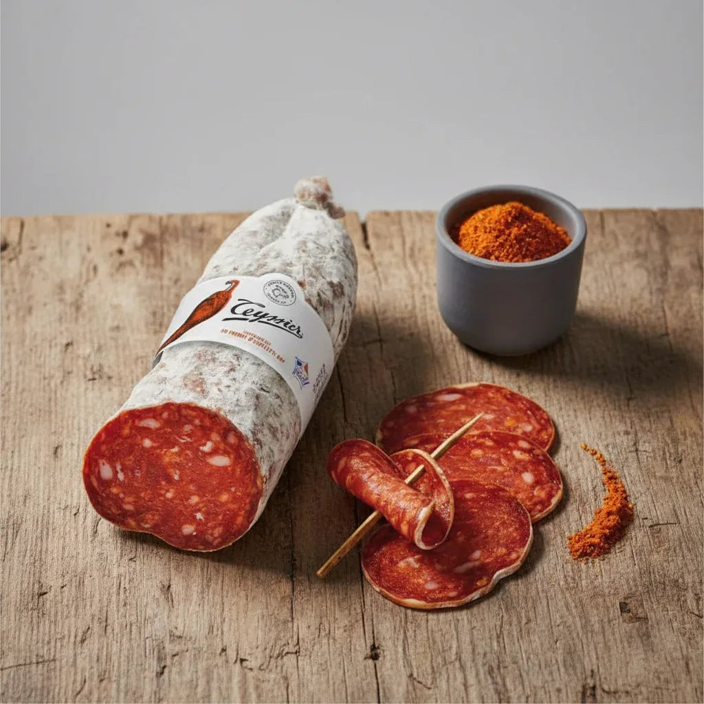 Saucisson d'Ardèche mit Piment d'Espelette 200-250g - Teyssier Salaisons - Maître Philippe & Filles