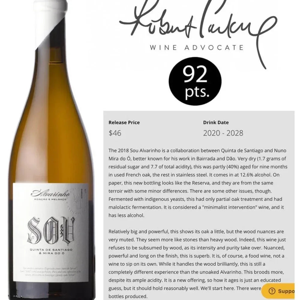 "Sou 2018" Alvarinho de Monção e Melgaço - Nuno Mira do Ó - Maître Philippe & Filles